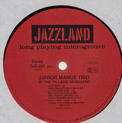 Junior Mance Trio - At The Village Vanguard Vinyl LP DE