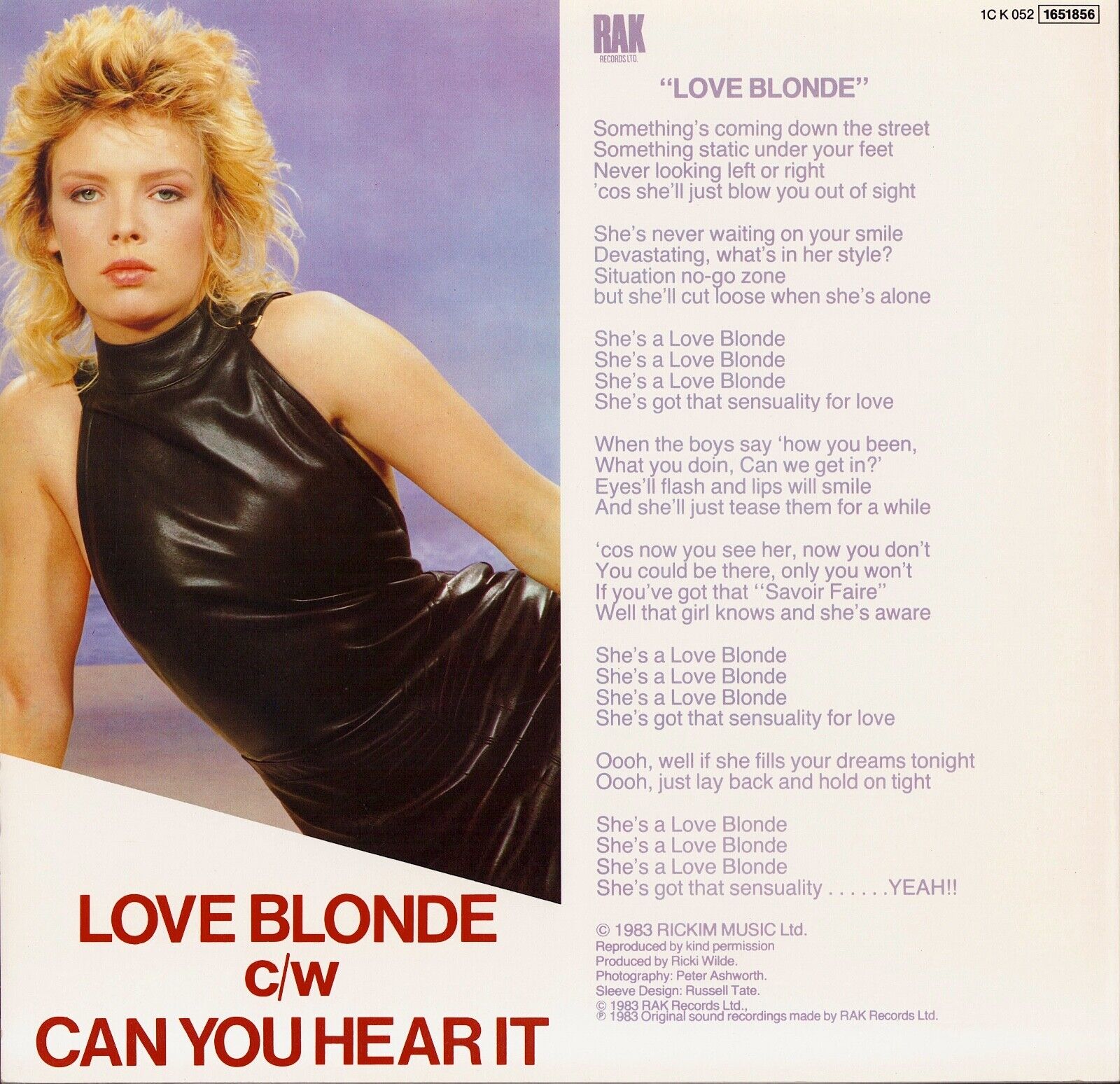 Kim Wilde ‎- Love Blonde Vinyl 12" EU