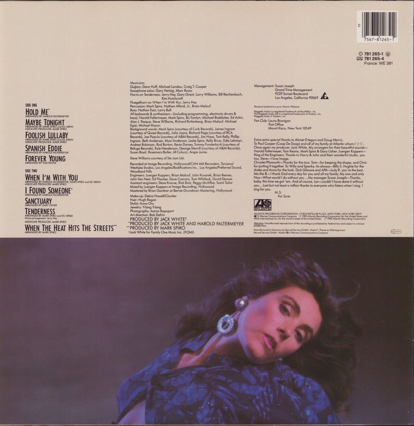 Laura Branigan ‎- Hold Me Vinyl LP