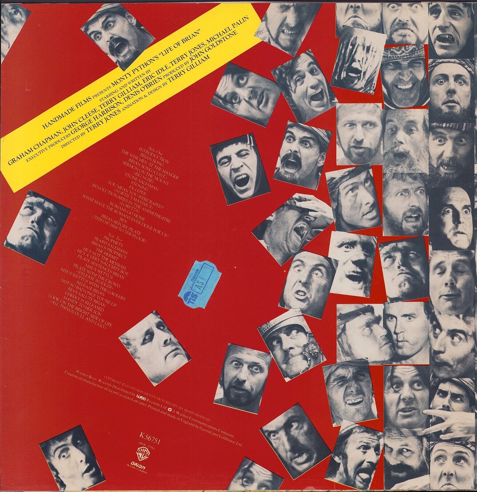 Monty Python - Life Of Brian Original Sound Track Vinyl LP