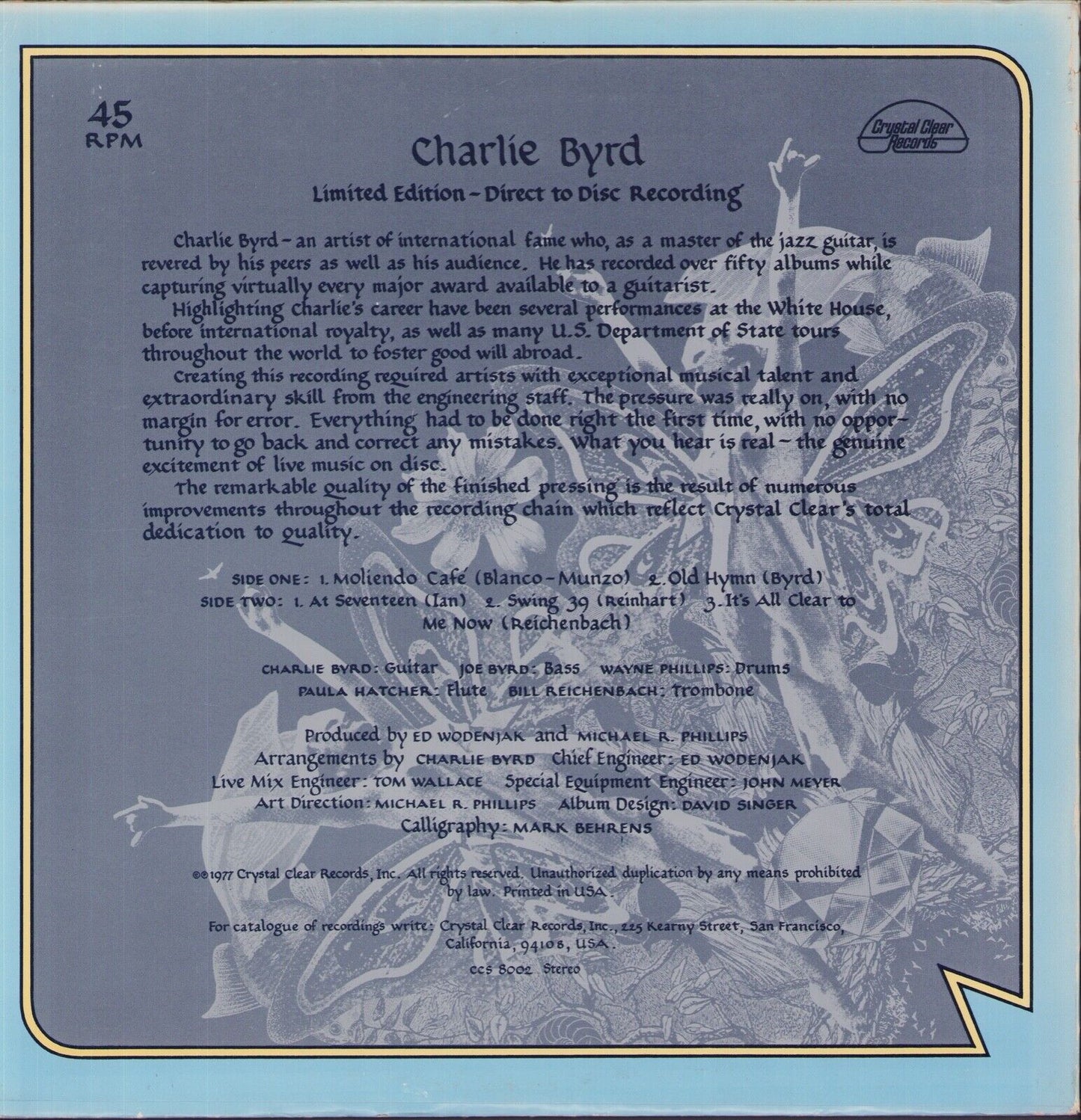 Charlie Byrd ‎- Charlie Byrd White Vinyl 12" Limited Edition