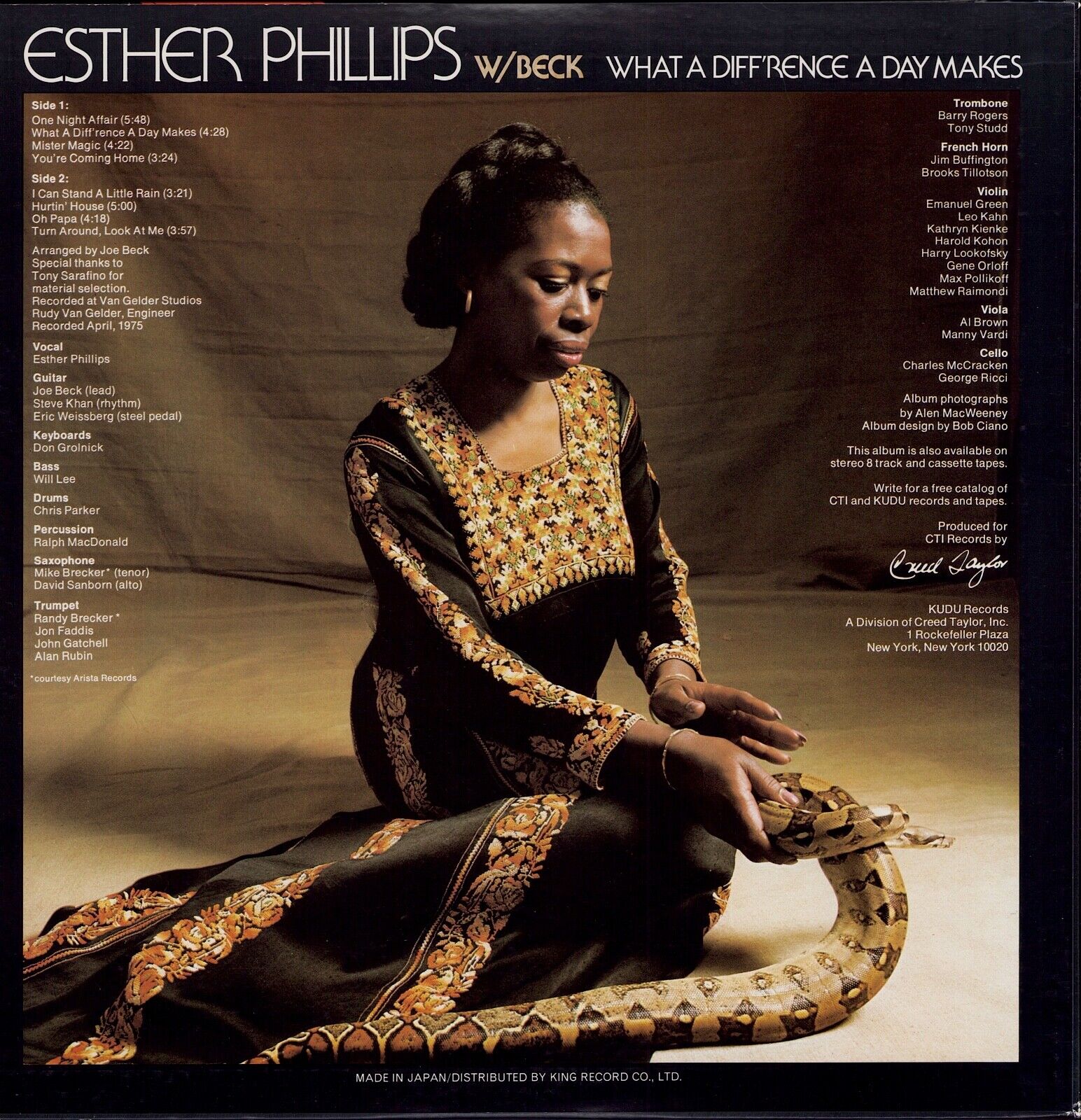 Esther Phillips W/ Beck ‎- What A Diff'rence A Day Makes Vinyl LP JAP