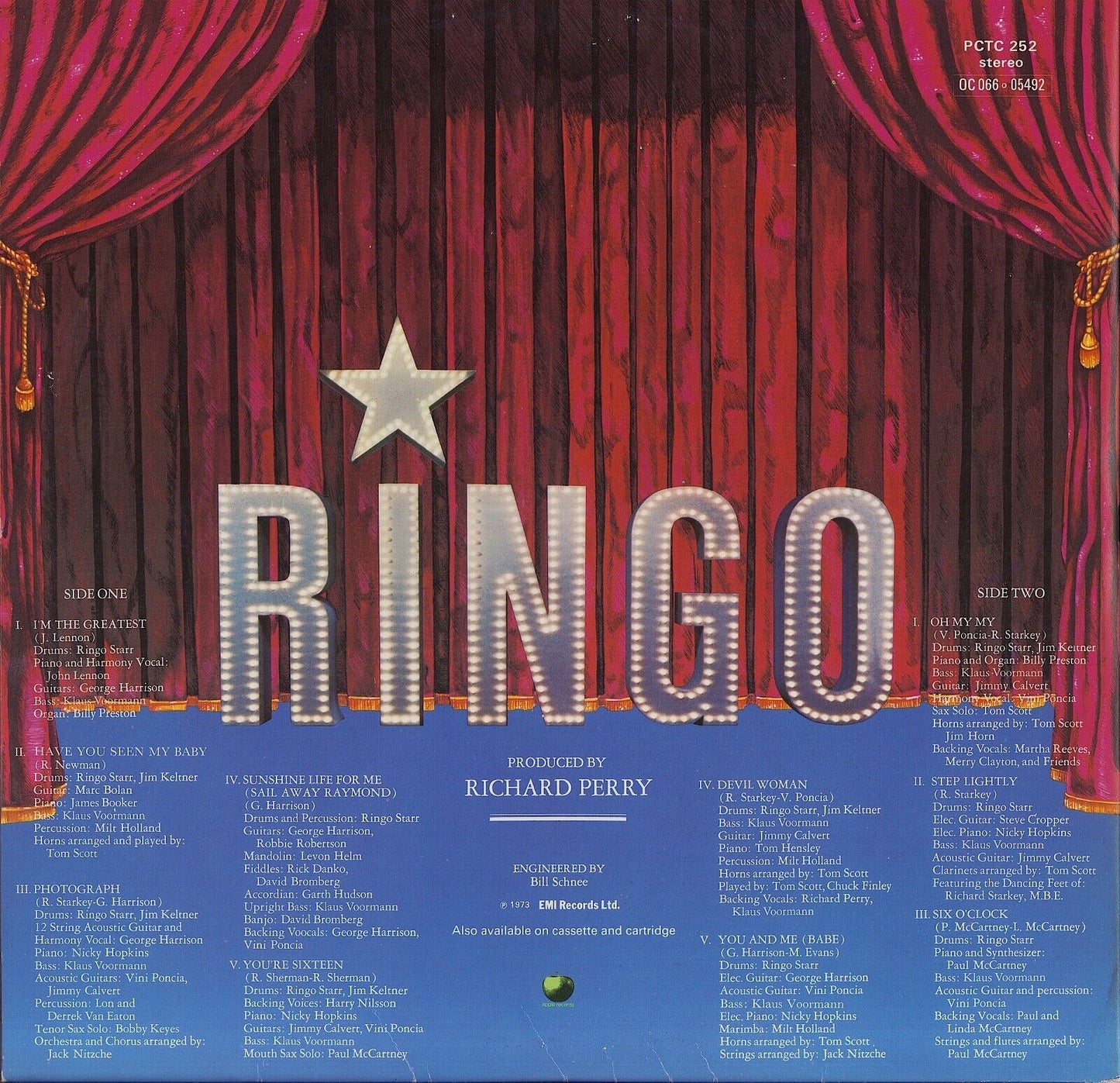 Ringo Starr ‎- Ringo Vinyl LP UK