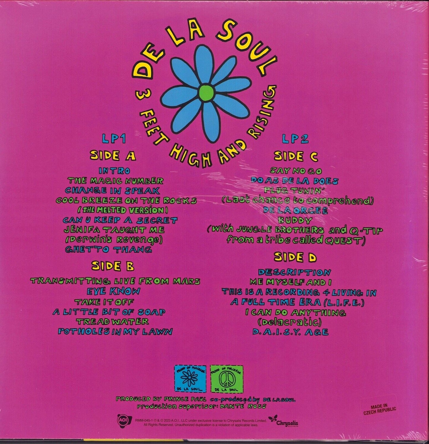 De La Soul ‎- 3 Feet High And Rising Yellow Opaque Vinyl 2LP
