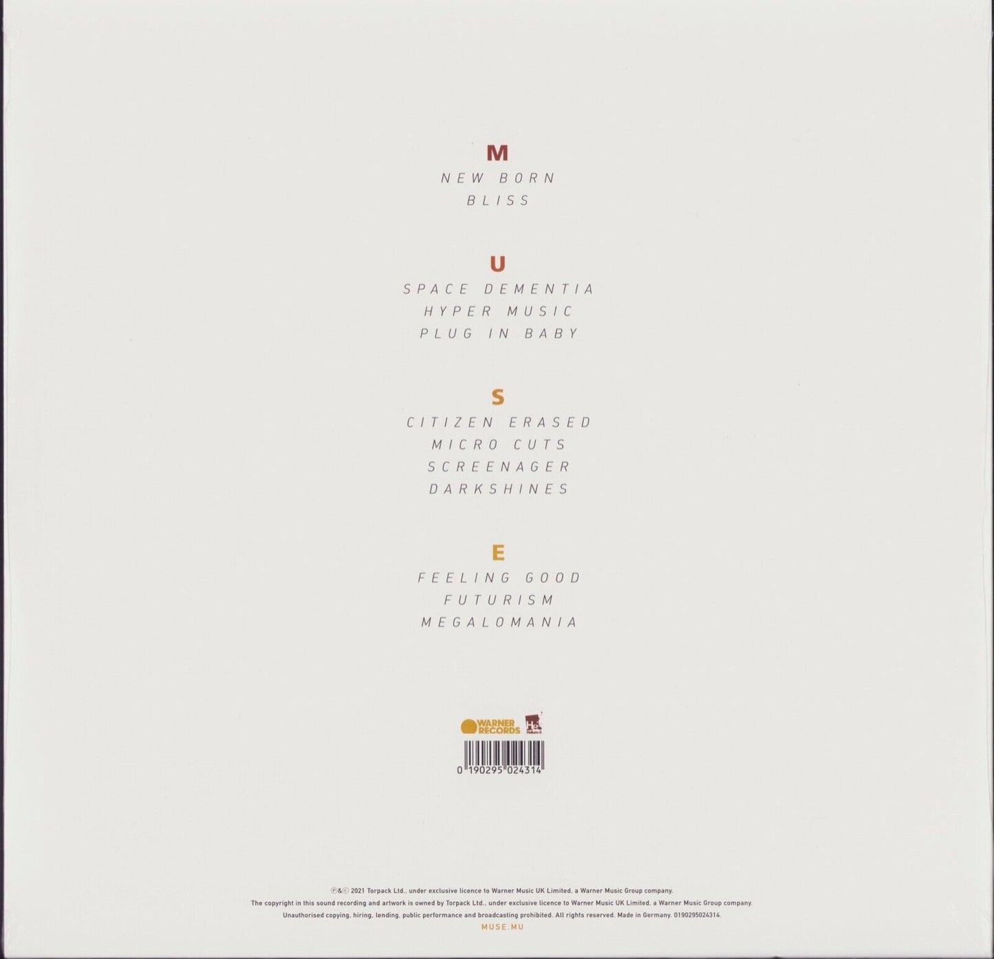 Muse ‎- Origin Of Symmetry: XX Anniversary RemiXX Vinyl 2LP