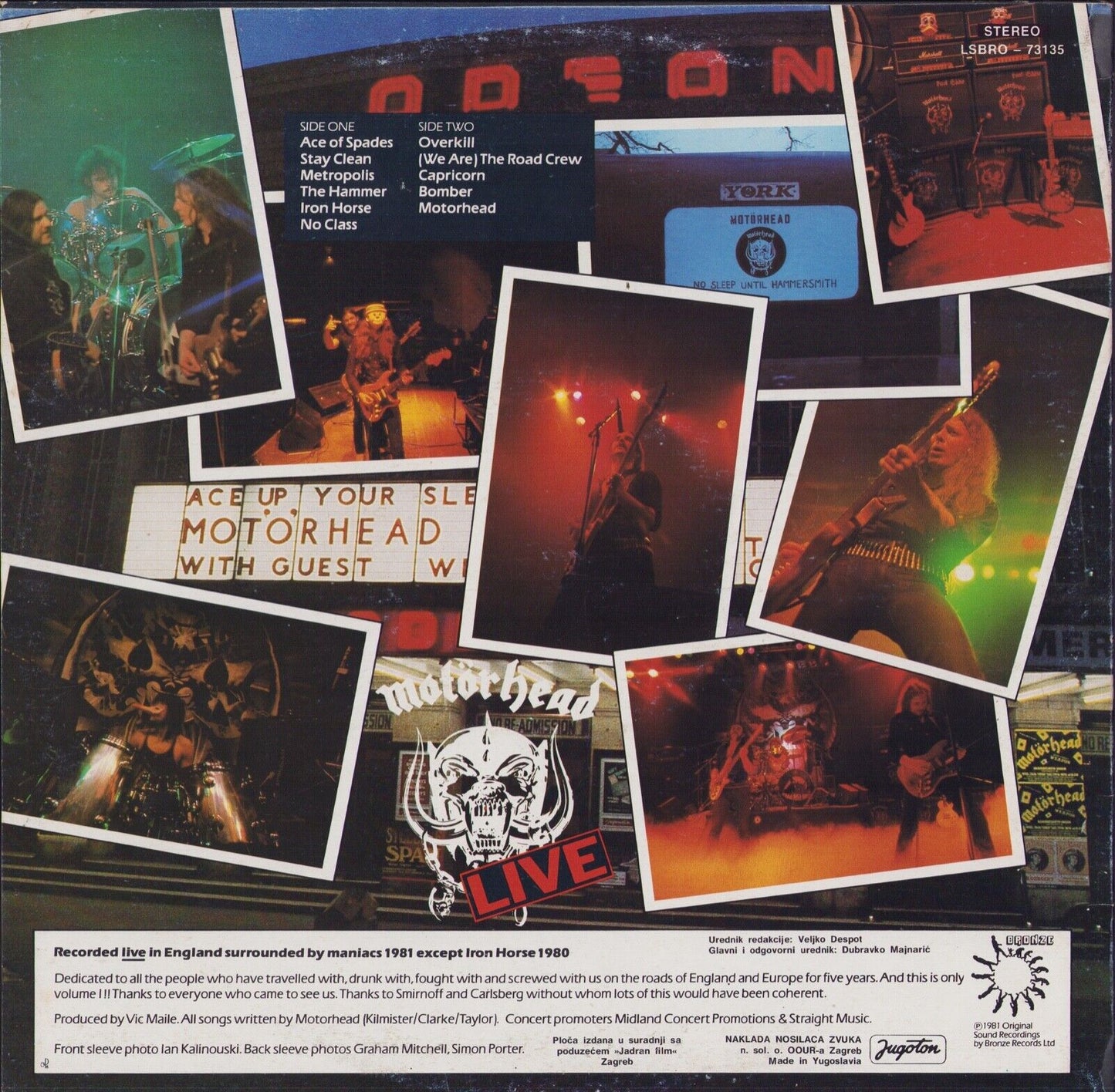 Motörhead ‎- No Sleep 'til Hammersmith Vinyl LP