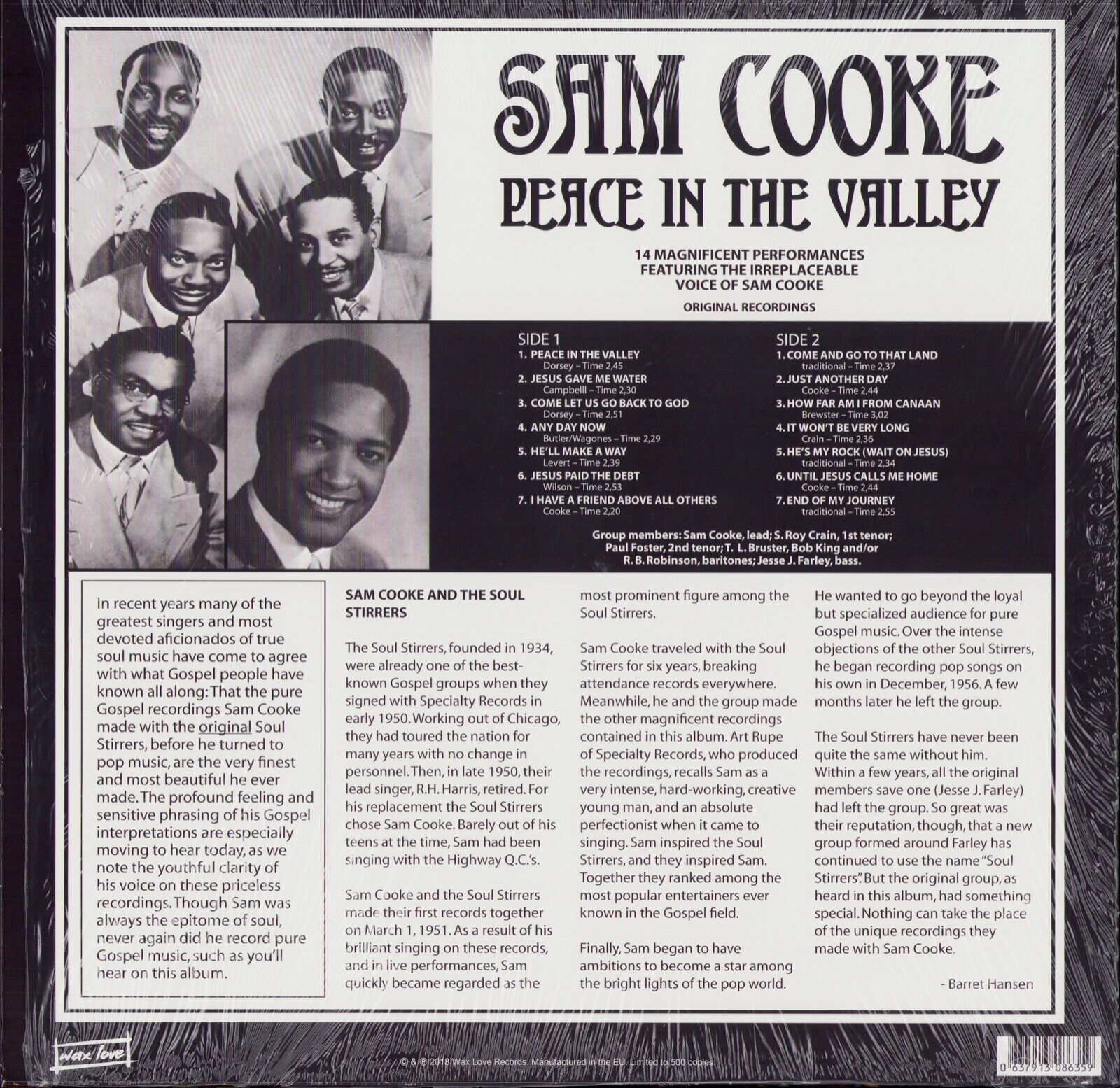 Sam Cooke ‎- Peace In The Valley Vinyl LP Limited Edition