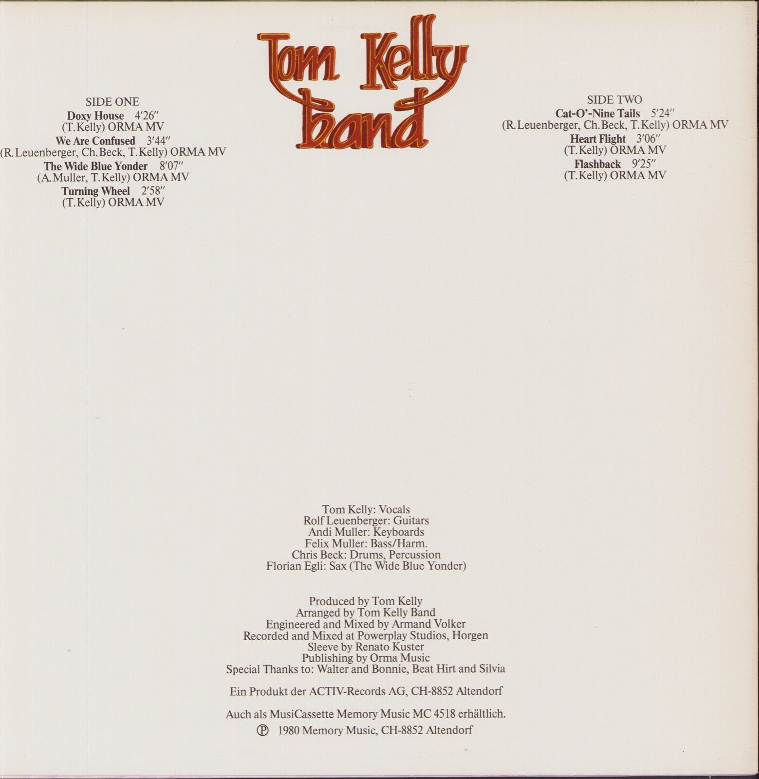 Tom Kelly Band - Breakdown Vinyl LP