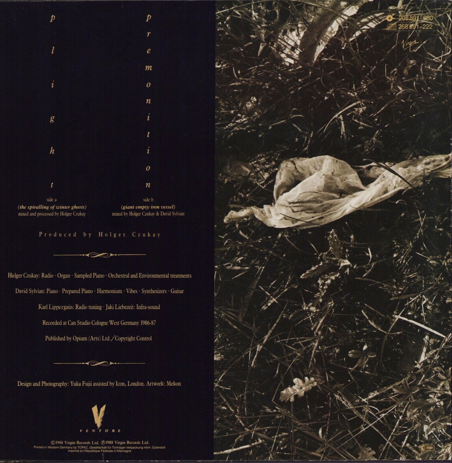 David Sylvian + Holger Czukay - Plight & Premonition Vinyl LP