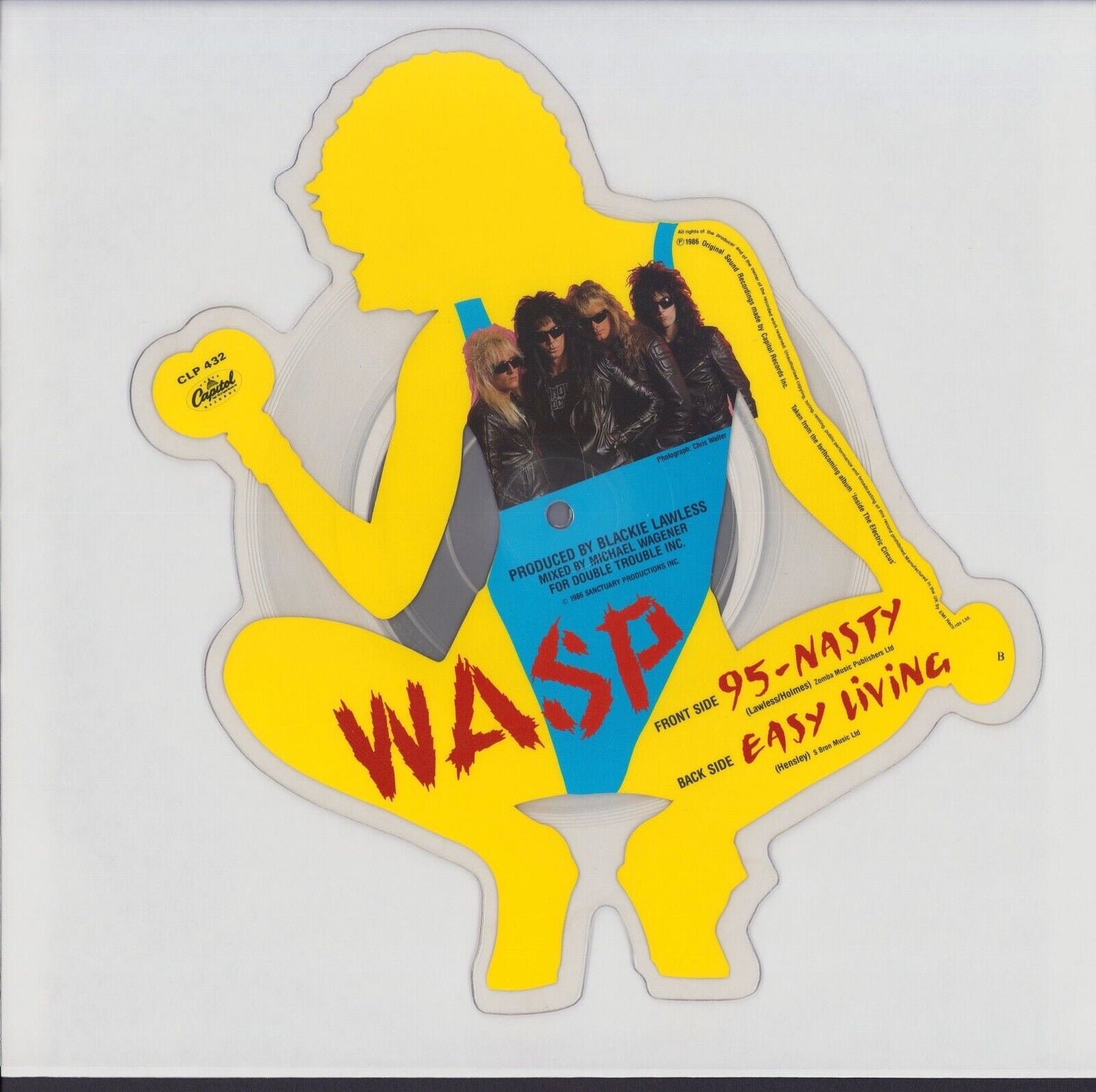 WASP - 95-Nasty Vinyl Picture Disc 7" Limited Edition