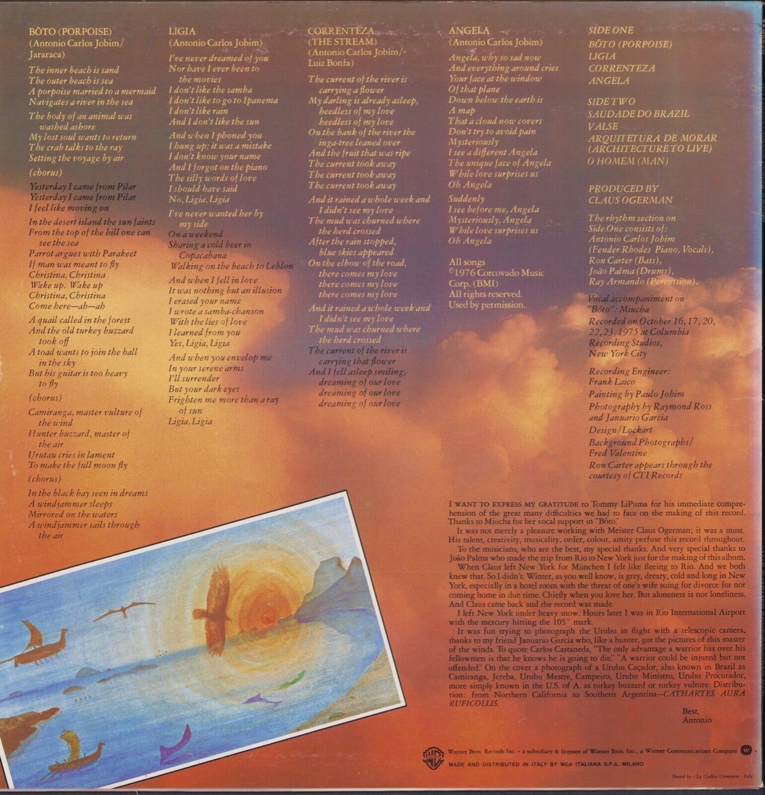 Antonio Carlos Jobim ‎- Urubu Vinyl LP