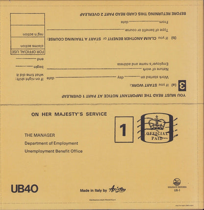 UB40 ‎- Signing Off Vinyl LP + 12"