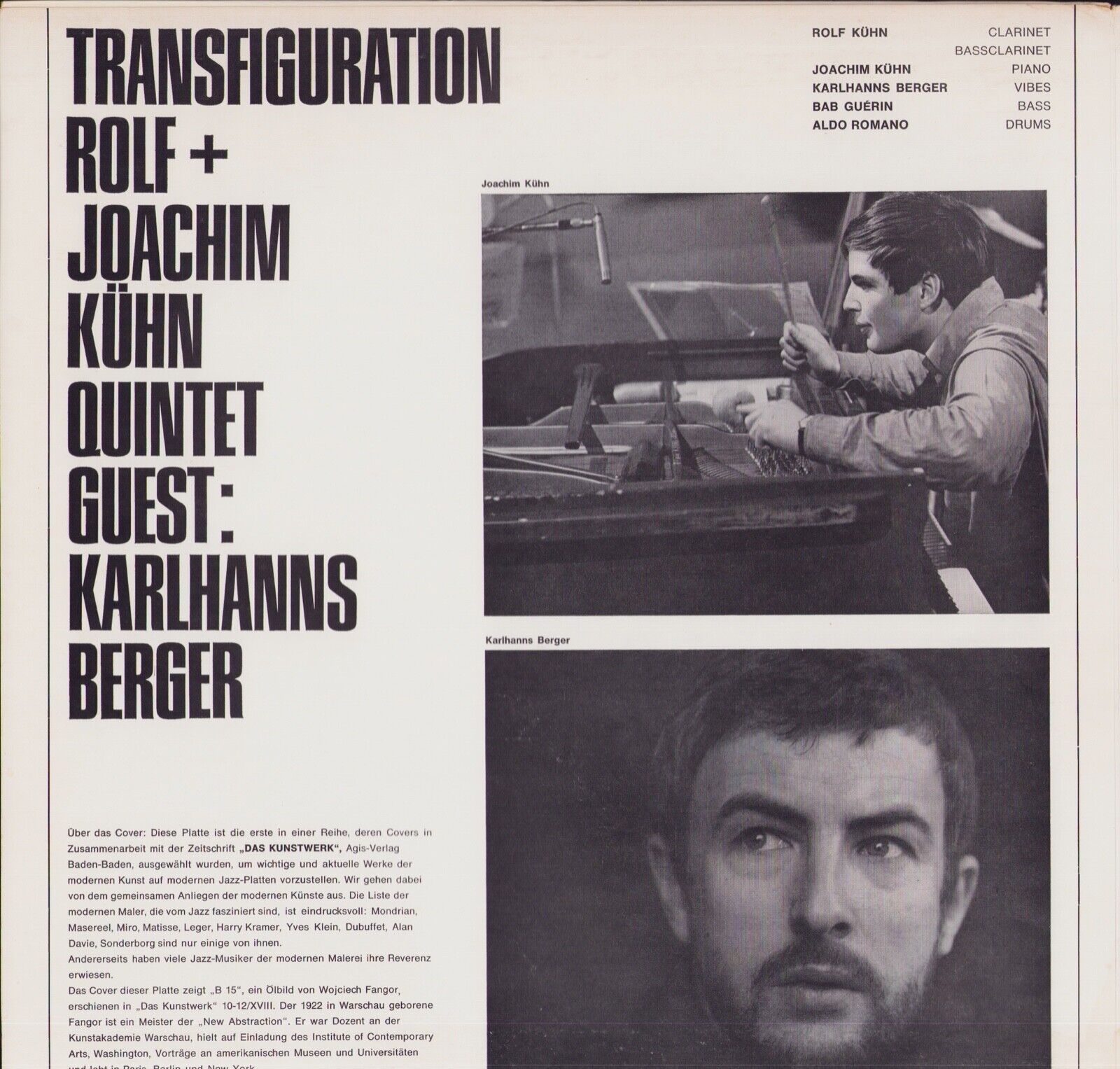 Rolf + Joachim Kühn Quintet Guest: Katharina Berger - Transfiguration Vinyl LP