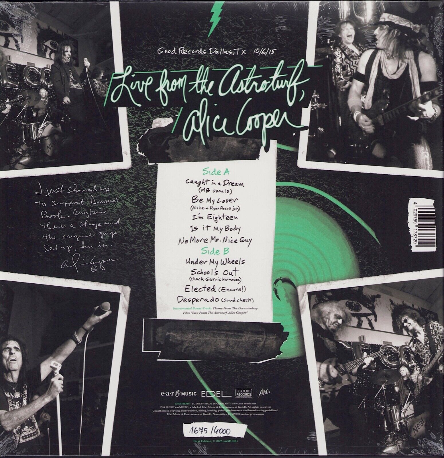 Alice Cooper ‎- Live From The Astroturf (Glow in the Dark Vinyl LP + DVD)  Limited Edition