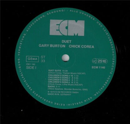 Gary Burton / Chick Corea ‎– Duet (Vinyl LP)