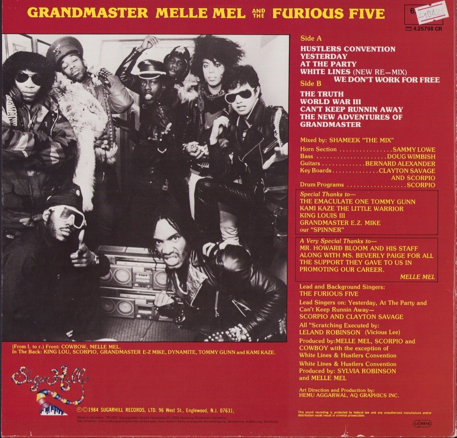 Grandmaster Melle Mel & The Furious Five Vinyl LP