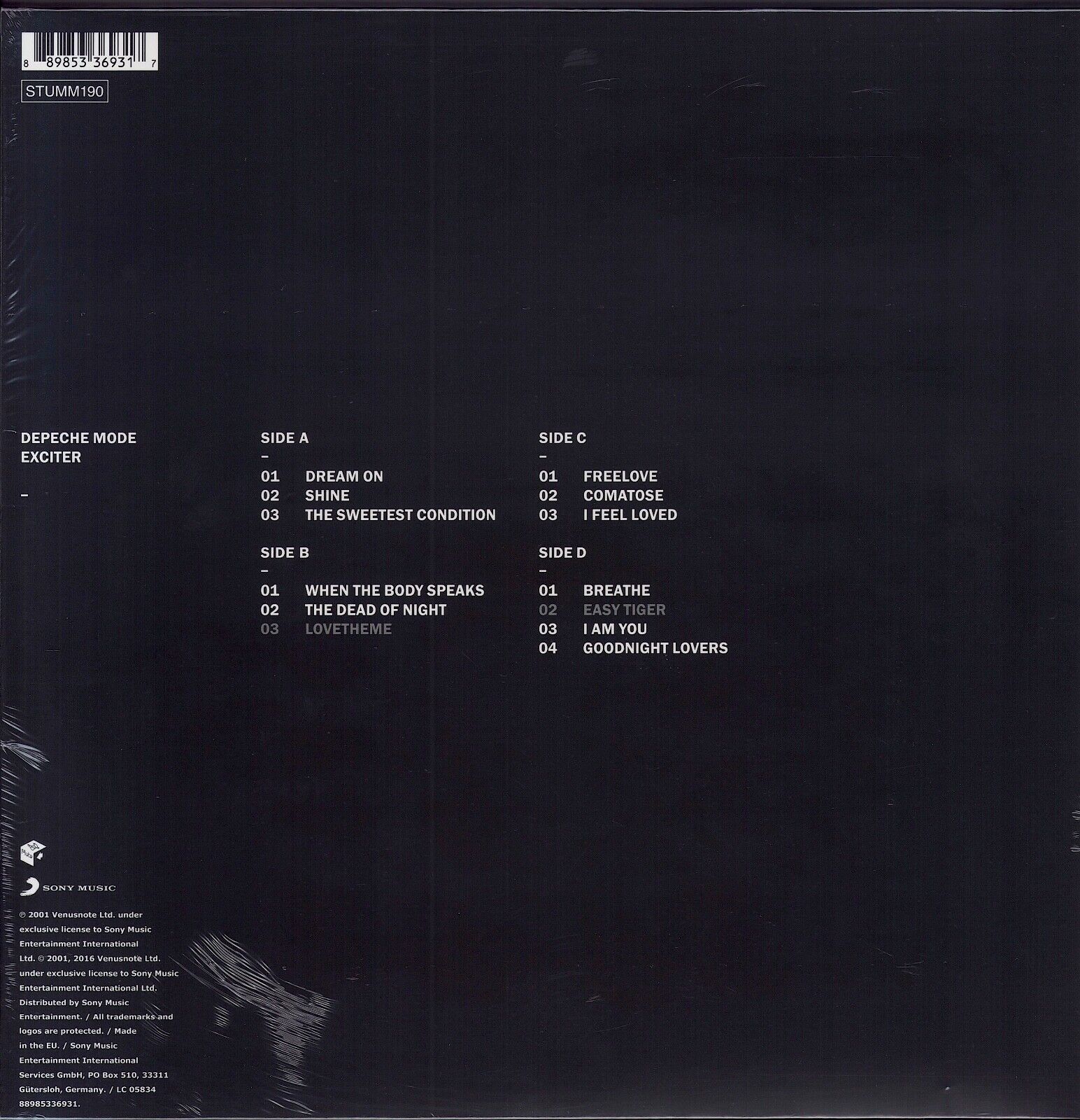 Depeche Mode ‎- Exciter Vinyl 2LP