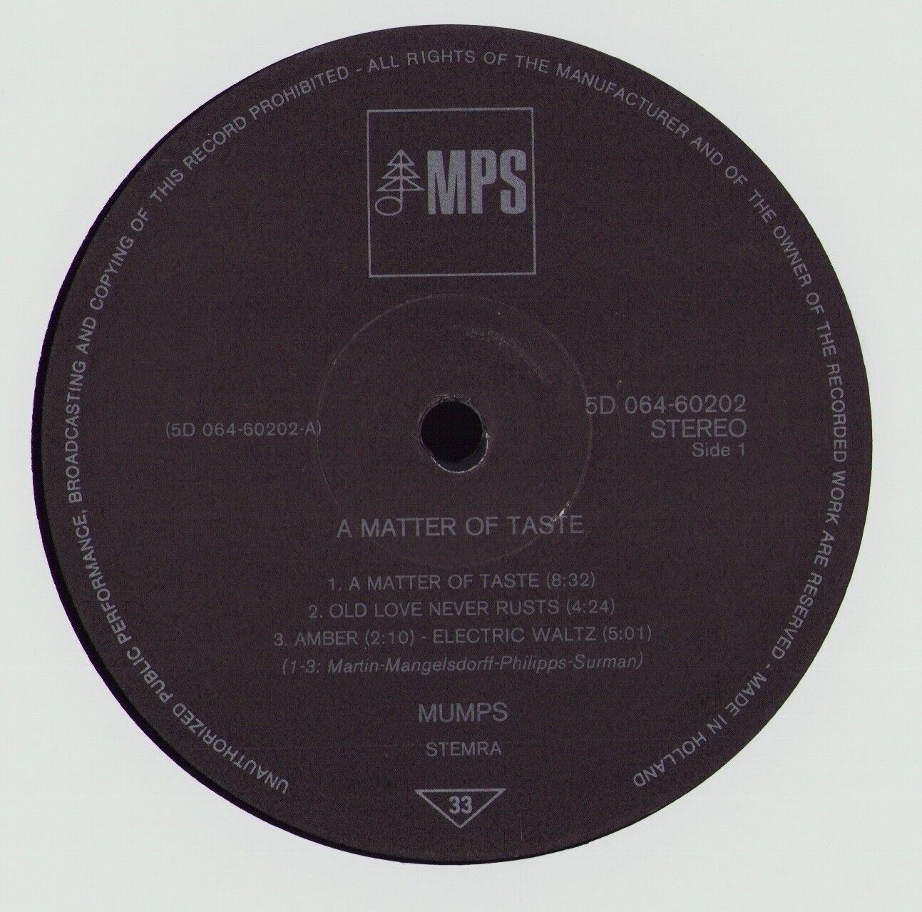 Mumps - A Matter Of Taste Vinyl LP