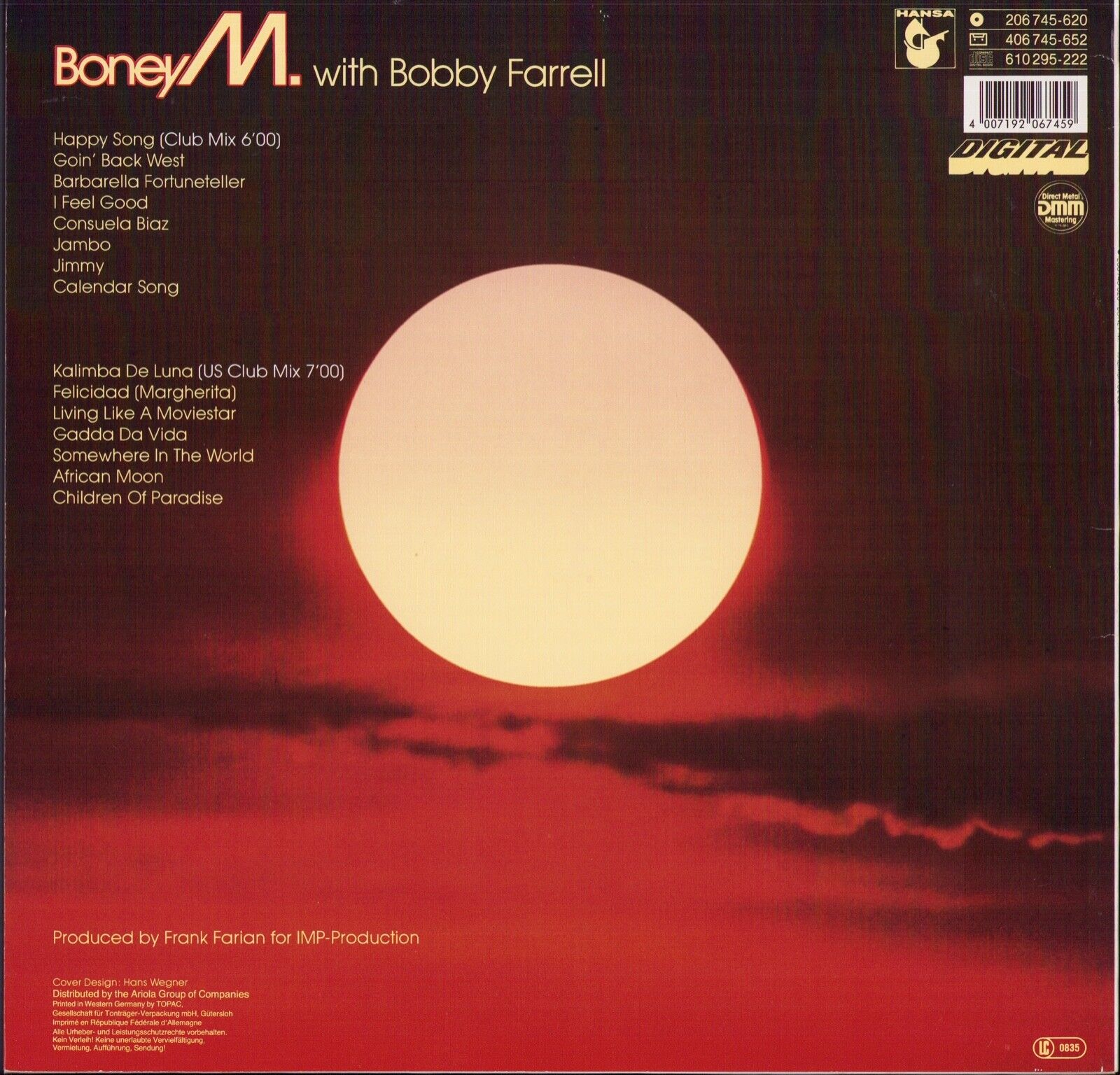 Boney M. ‎- Kalimba De Luna - 16 Happy Songs With Boney M. VInyl LP EU