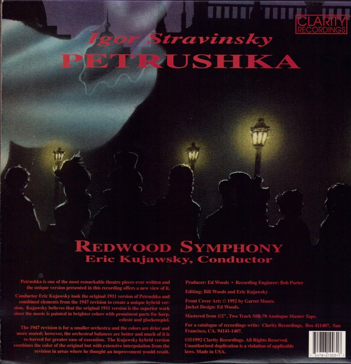 Igor Stravinsky, Eric Kujawsky, Redwood Symphony ‎- Petrushka Vinyl 2LP