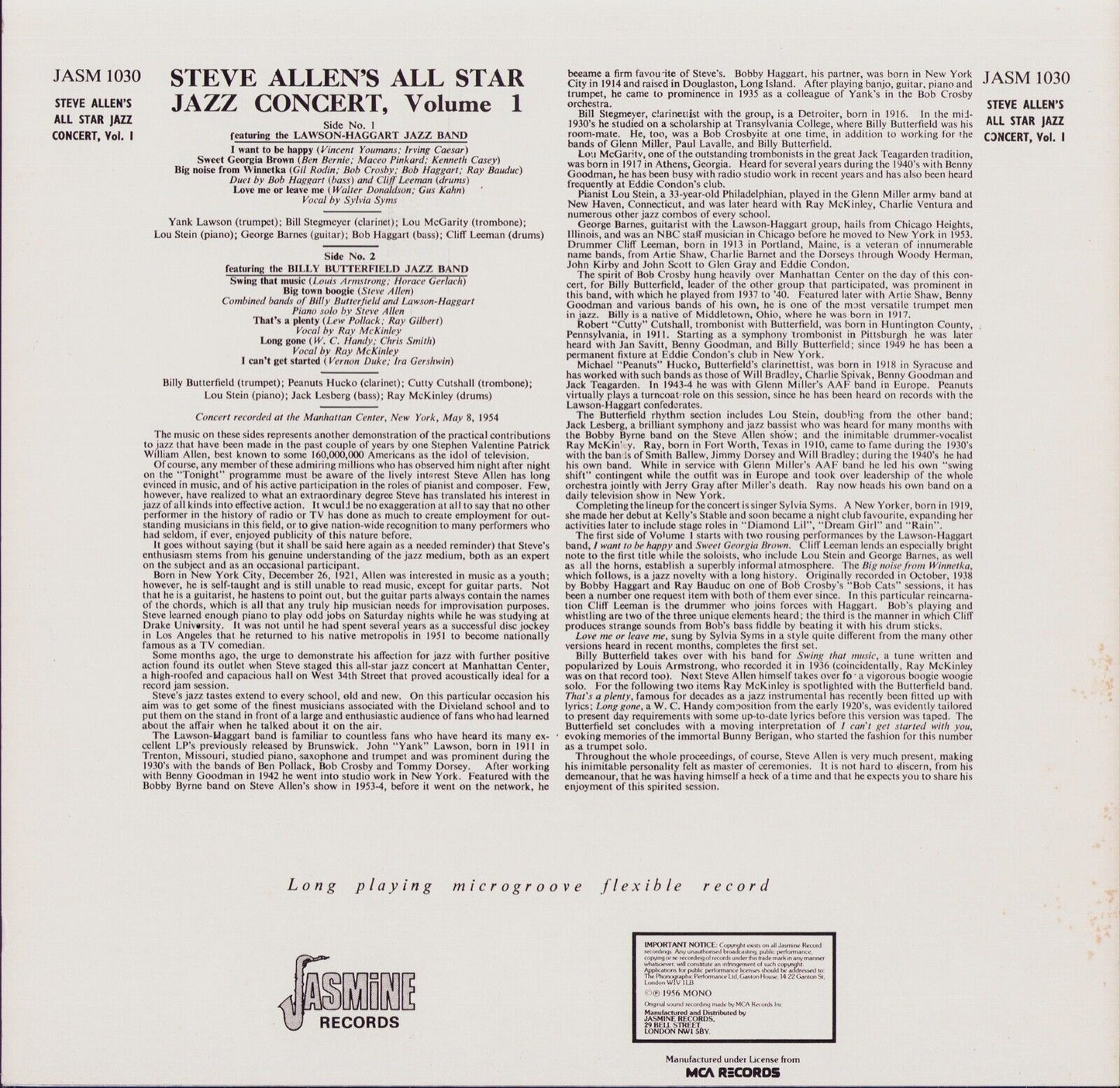 Steve Allen - Steve Allen's All Star Jazz Concert Vol. 1 Vinyl LP