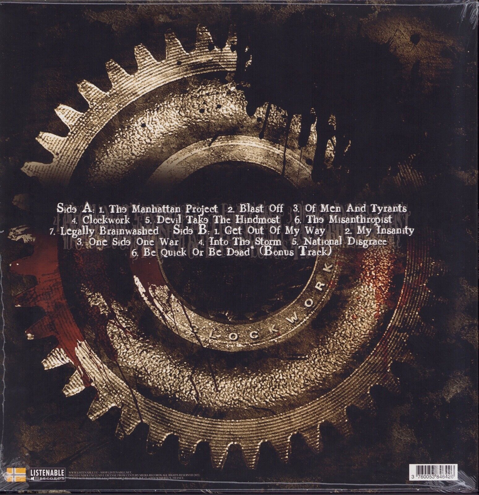 Angelus Apatrida - Clockwork Transparent Red Vinyl LP Limited Edition