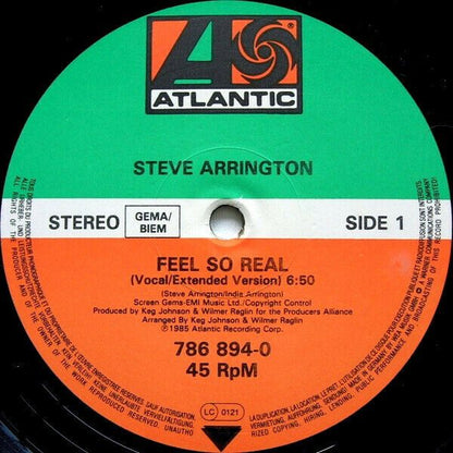 Steve Arrington ‎- Feel So Real Vinyl 12"