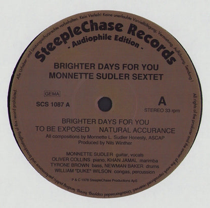 Monnette Sudler Sextet ‎- Brighter Days For You Vinyl LP