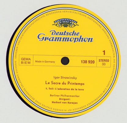 Strawinsky - Berliner Philharmoniker, Herbert von Karajan ‎- Le Sacre Du Printemps Vinyl LP