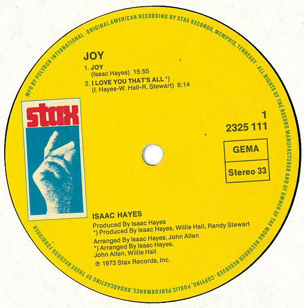 Isaac Hayes - Joy Vinyl LP