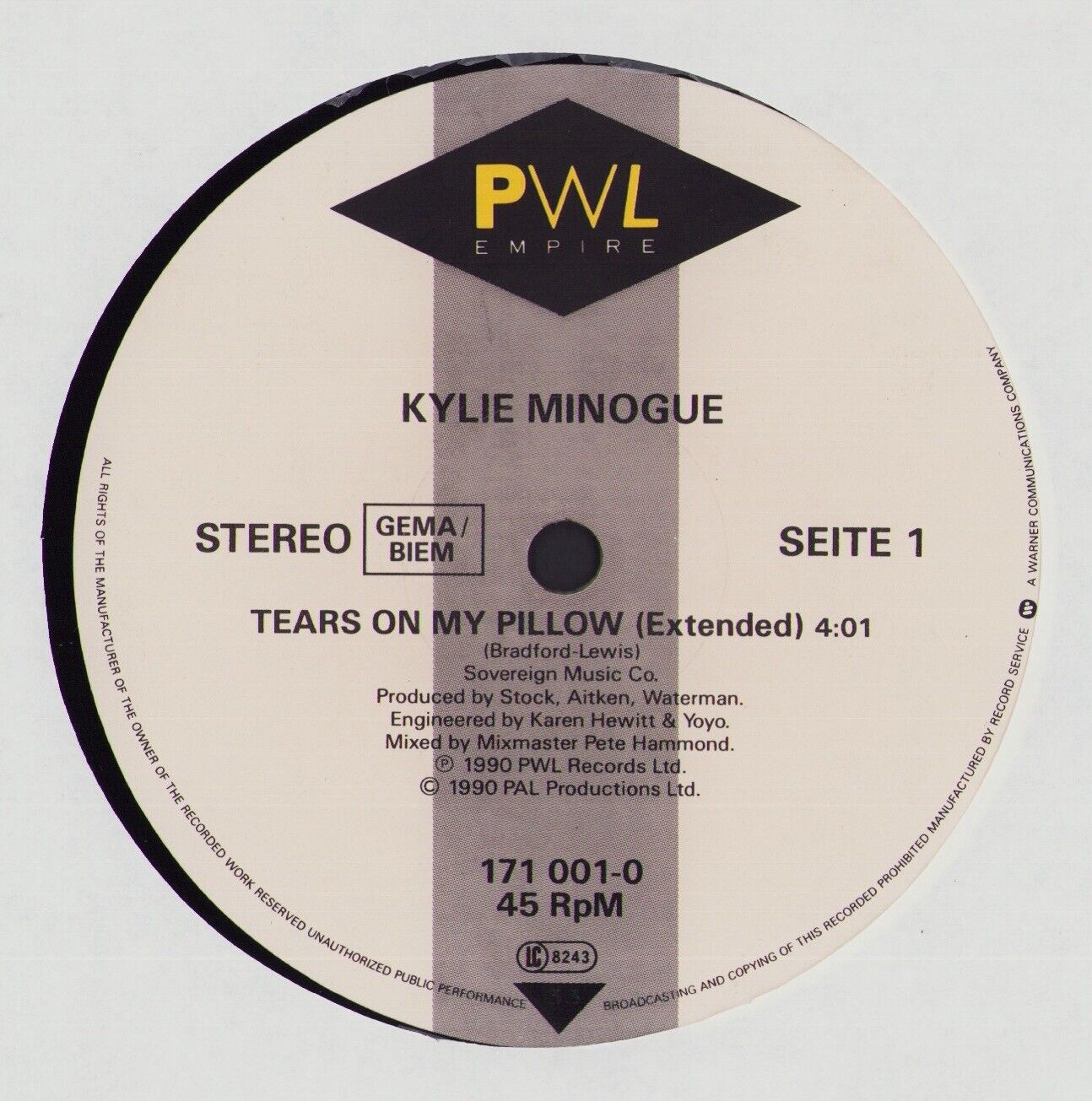 Kylie Minogue - Tears On My Pillow Vinyl 12"