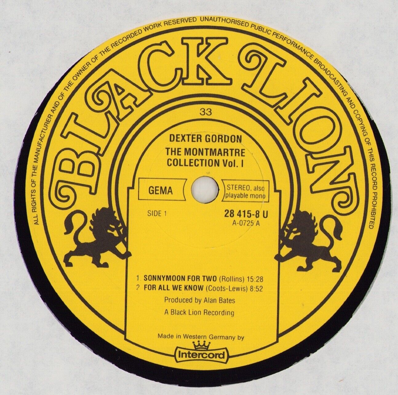 Dexter Gordon ‎- The Montmartre Collection Vol. 1 Vinyl LP