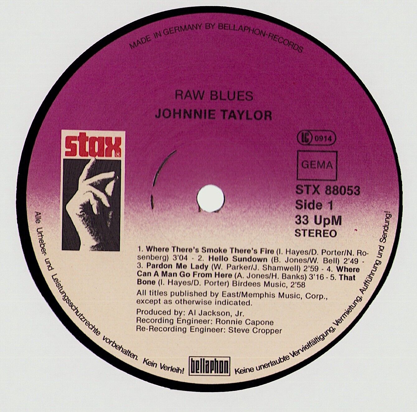 Johnnie Taylor - Raw Blues Vinyl LP