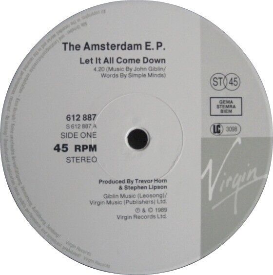 Simple Minds ‎- The Amsterdam Vinyl 12"