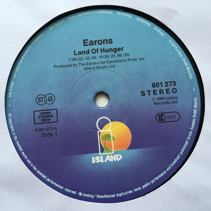 The Earons - Land Of Hunger Vinyl 12"