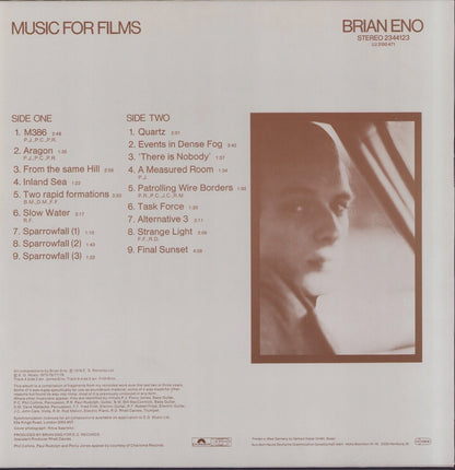 Brian Eno ‎- Music for Films Vinyl LP