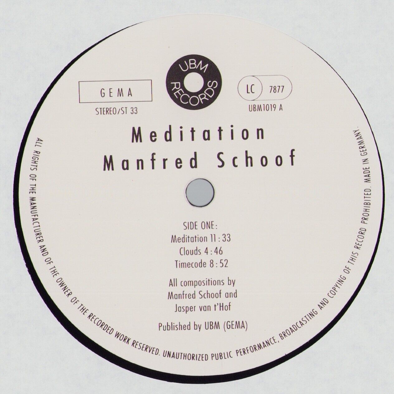 Manfred Schoof ‎- Meditation Vinyl LP