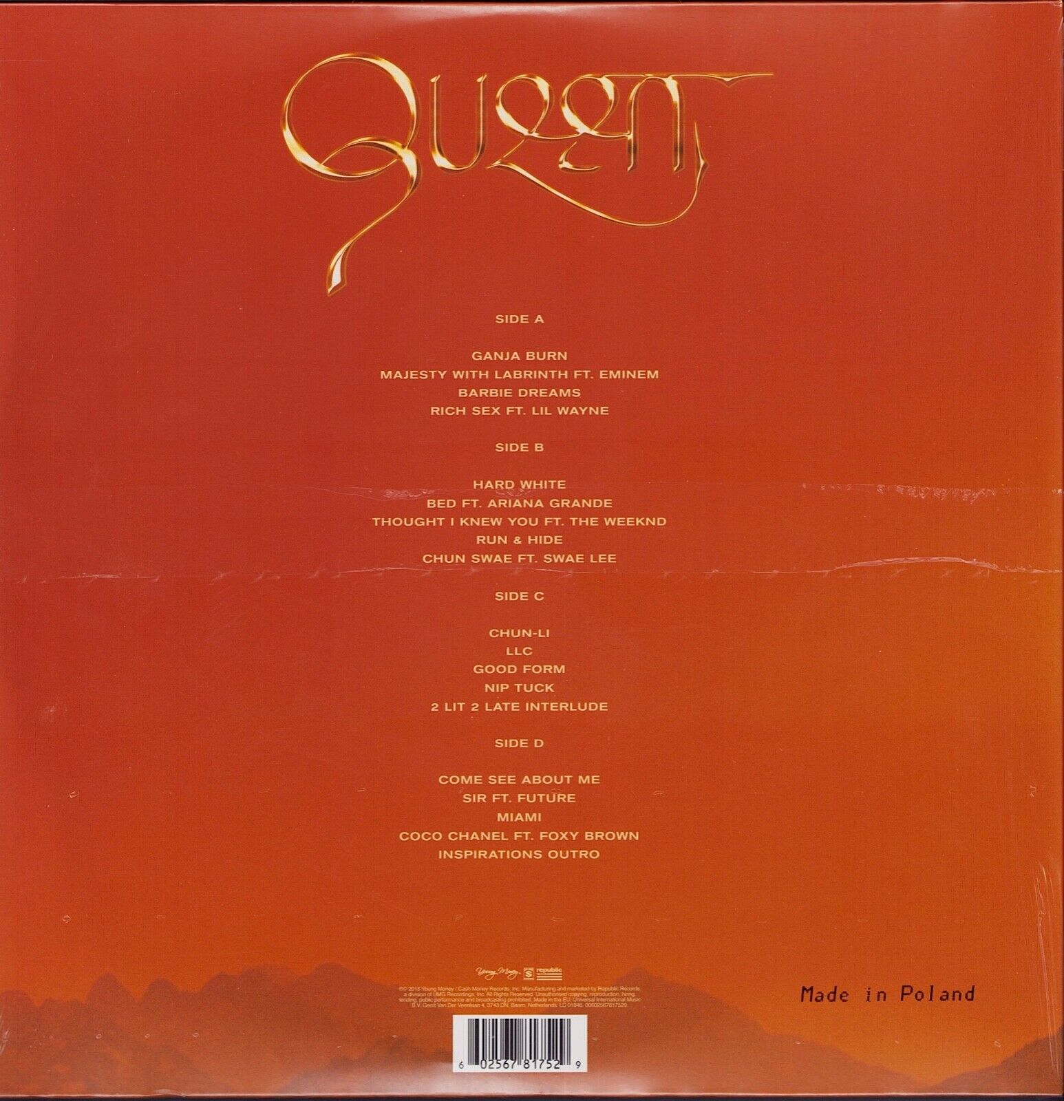 Queen - good Nicki Minaj Orange Vinyl