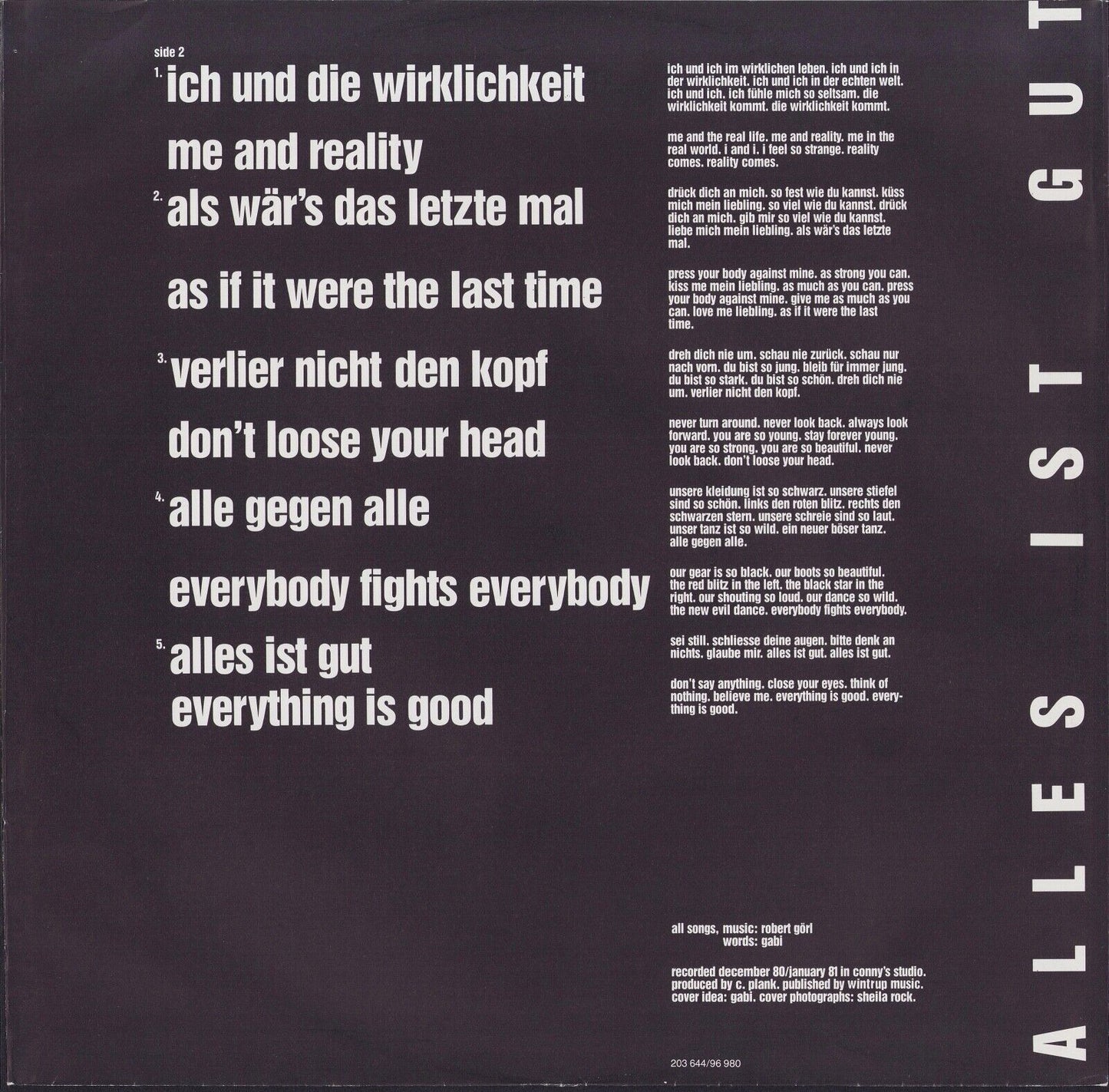 Deutsch Amerikanische Freundschaft ‎- Alles Ist Gut Vinyl LP