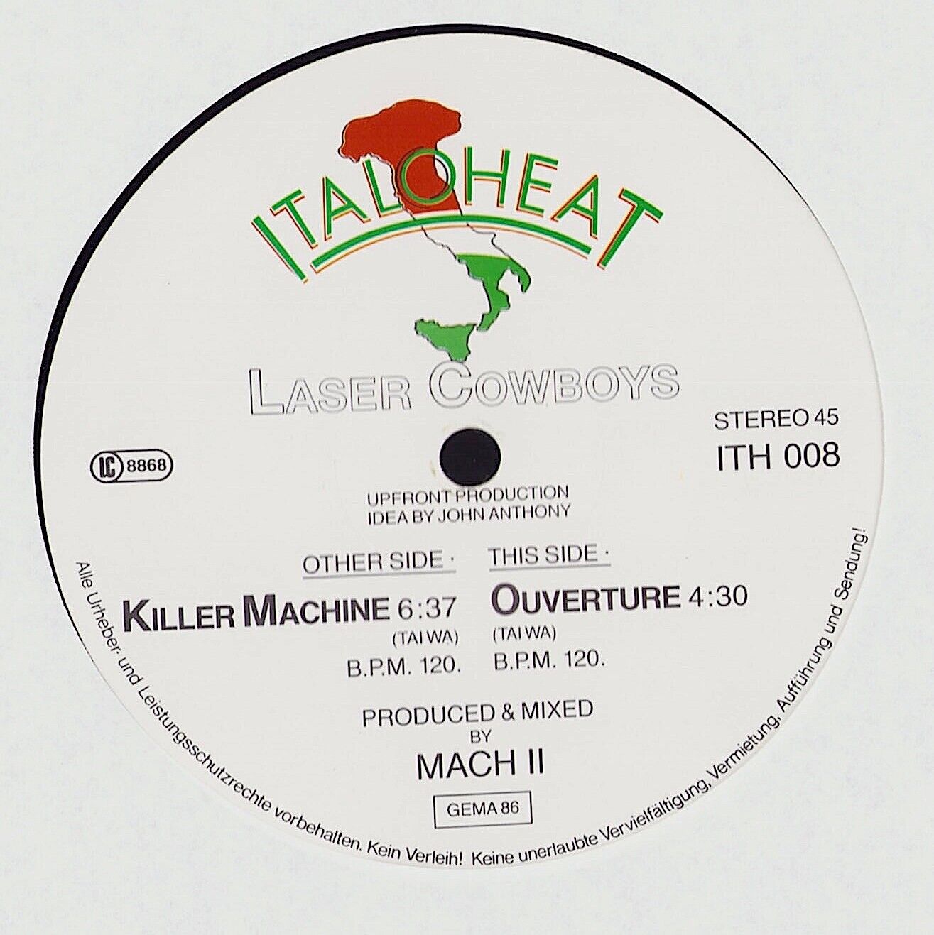 The Laser Cowboys - Killer Machine Vinyl 12"
