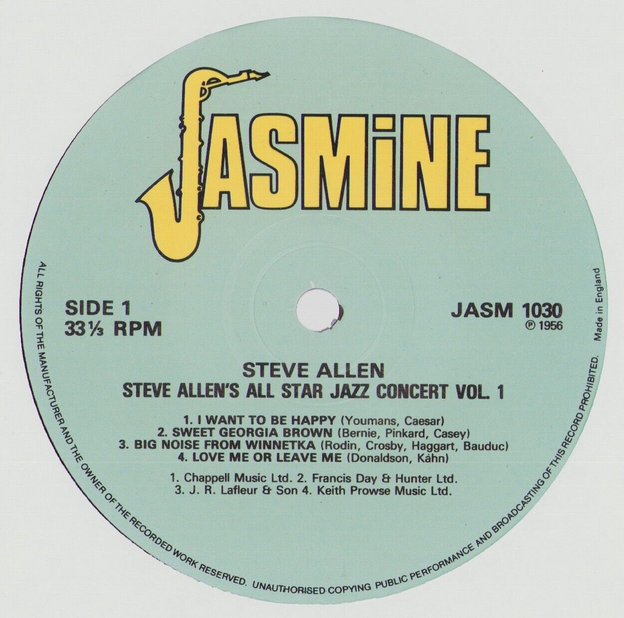 Steve Allen - Steve Allen's All Star Jazz Concert Vol. 1 Vinyl LP