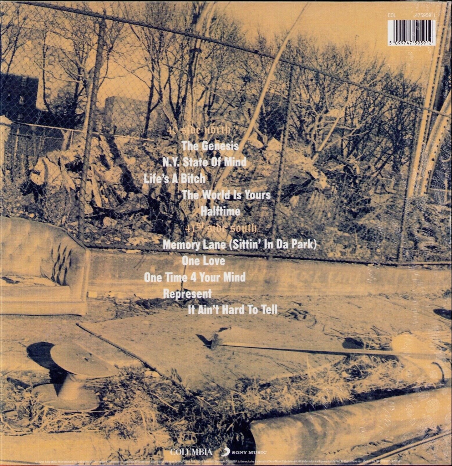 Nas ‎- Illmatic Black Vinyl 2LP