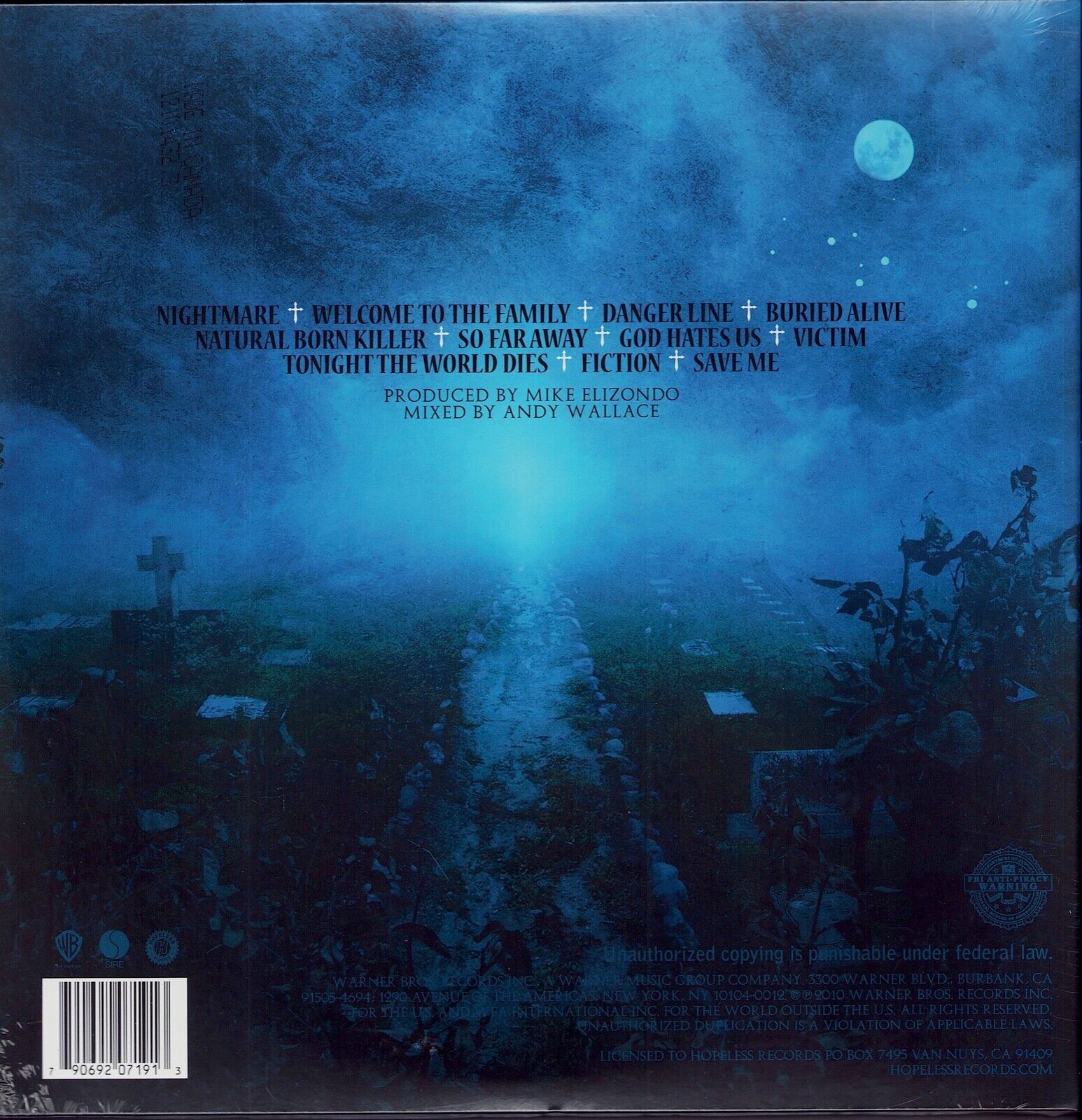 Avenged Sevenfold ‎– Nightmare Translucent Blue Vinyl 2LP