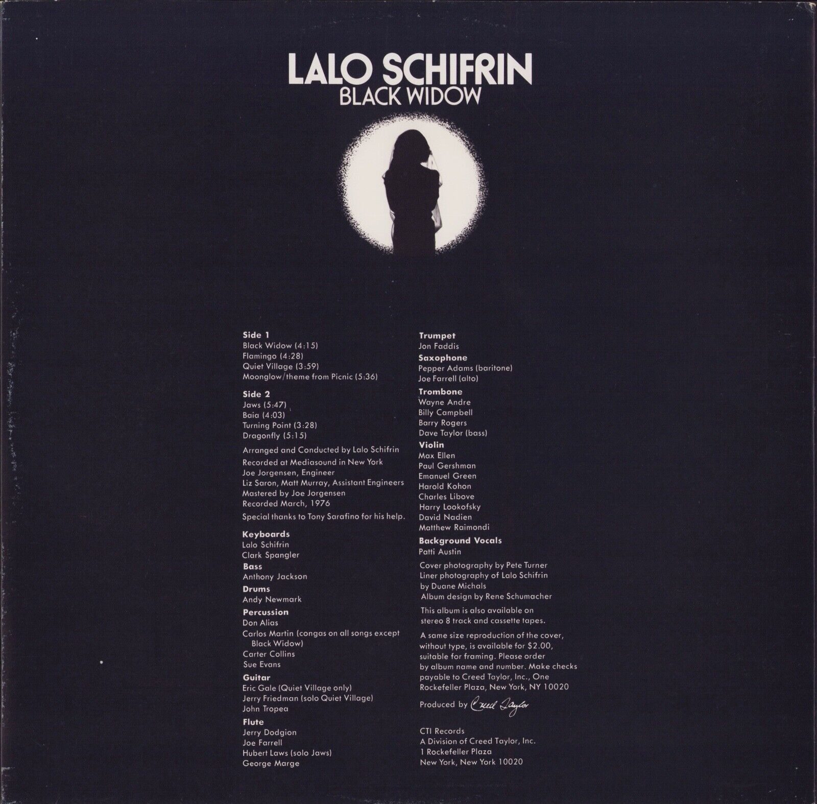 Lalo Schifrin - Black Widow Vinyl LP
