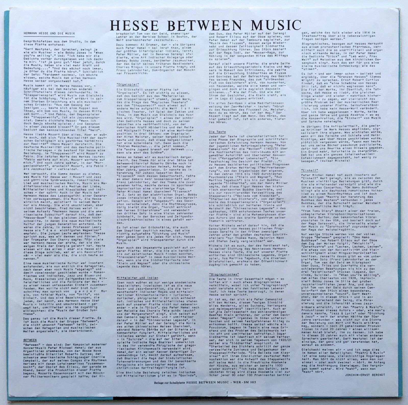 Between - Hesse Between Music Vinyl LP