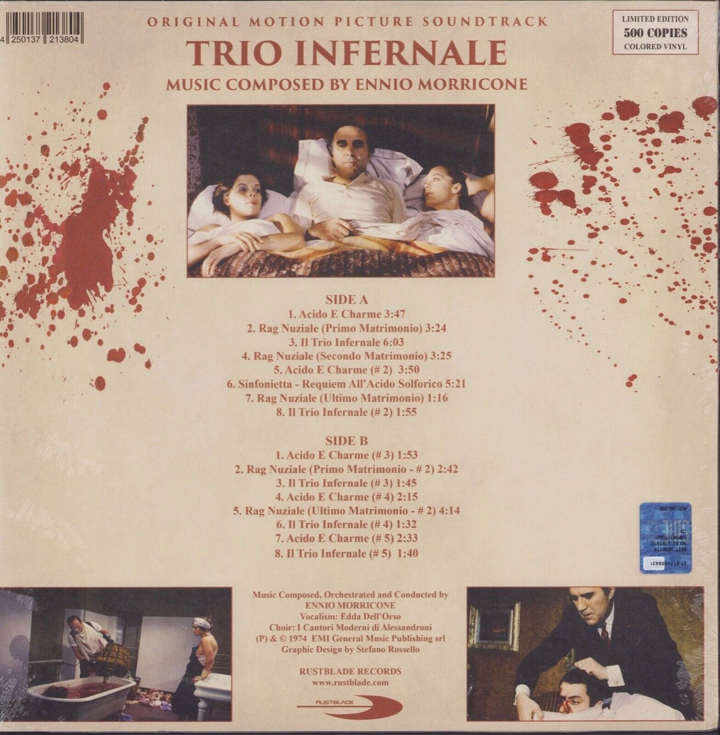 Ennio Morricone - Trio Infernale Magenta Marble Transparent Vinyl LP