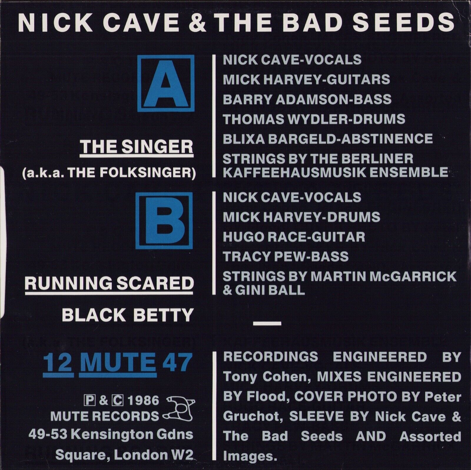 Nick Cave & The Bad Seeds ‎- The Singer Vinyl 12"