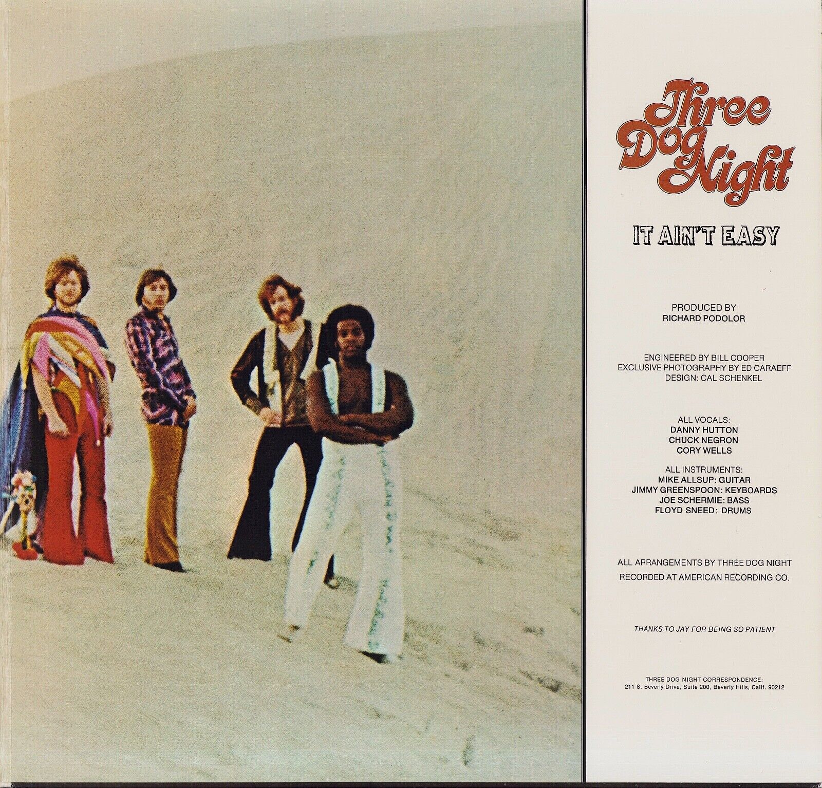 Three Dog Night ‎- It Ain't Easy Vinyl LP