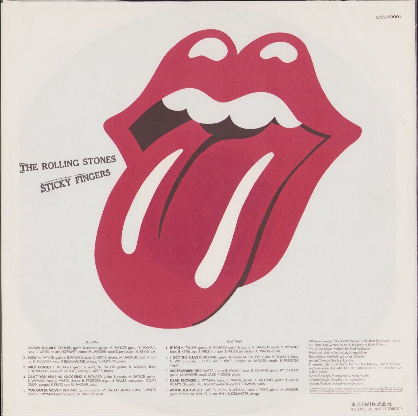 The Rolling Stones ‎- Sticky Fingers Vinyl LP