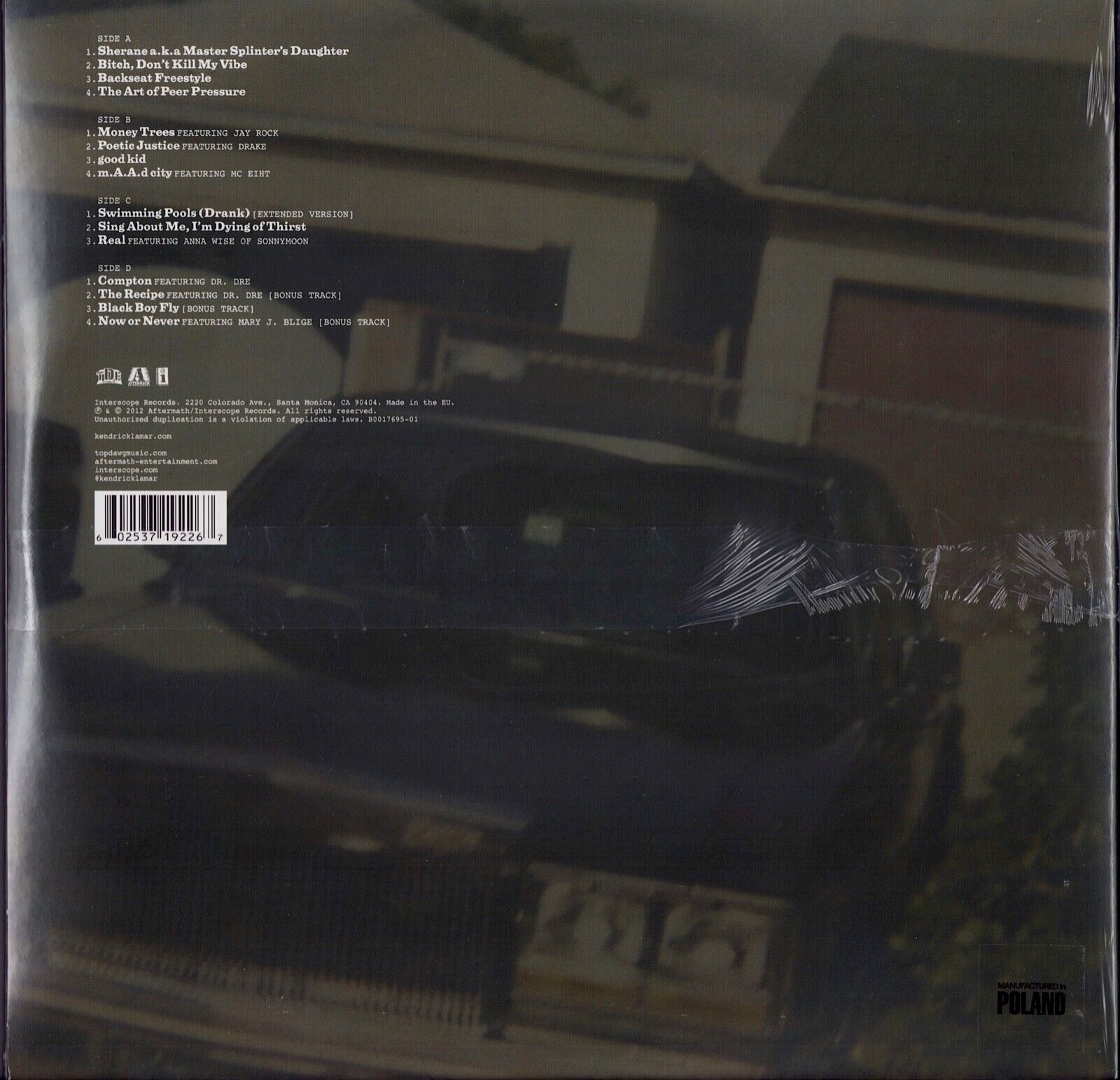 Kendrick Lamar: Good Kid, m.A.A.d City Vinyl 2LP —